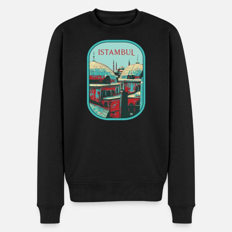 Majestät von Istanbul: Erhabene Moschee - Männer Premium Bio Pullover - Schwarz