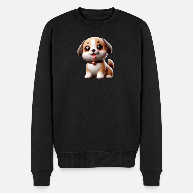 Niedlicher Hund - Männer Premium Bio Pullover - Schwarz