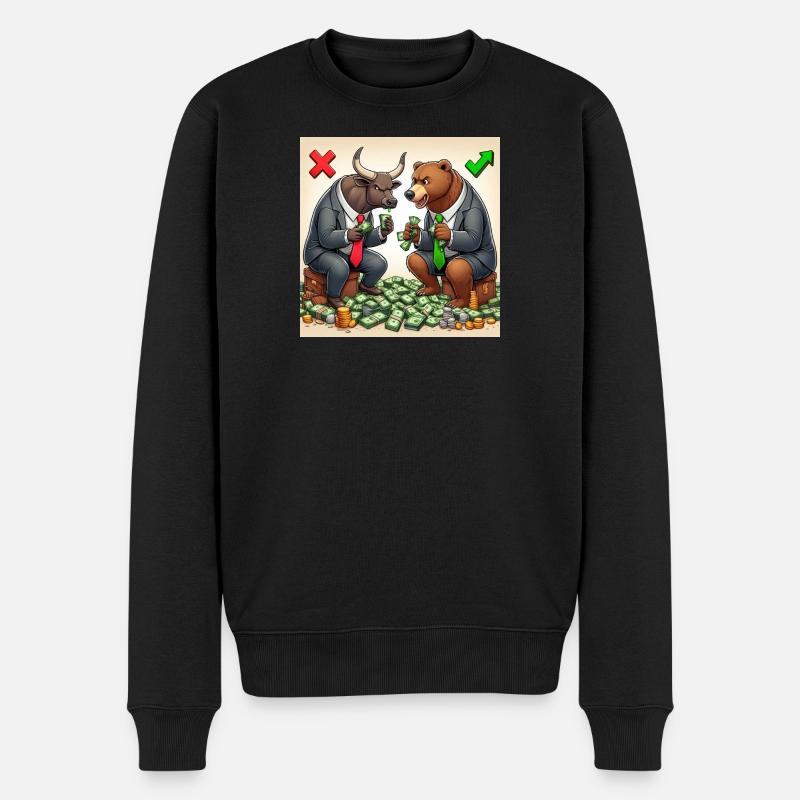 Bull and Bear - Männer Premium Bio Pullover - Schwarz