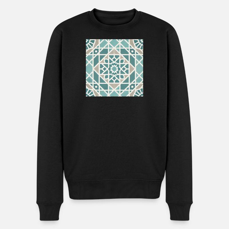 Geometrisches Mandala Muster - Männer Premium Bio Pullover - Schwarz