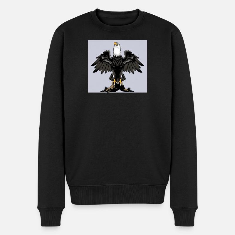 Adler - Männer Premium Bio Pullover - Schwarz