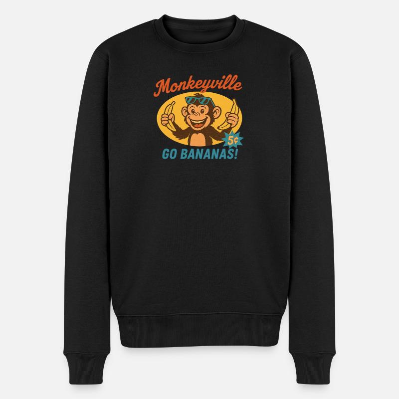 Singe - Monkeyville - Pull Premium bio Homme - noir