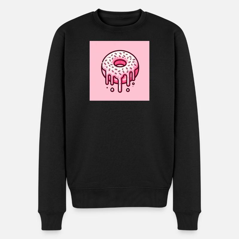 212002147_347707337_Pinker_Donut - Männer Premium Bio Pullover - Schwarz
