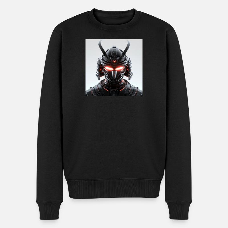 Digitale Samurai Futuristische Maskerade - Männer Premium Bio Pullover - Schwarz