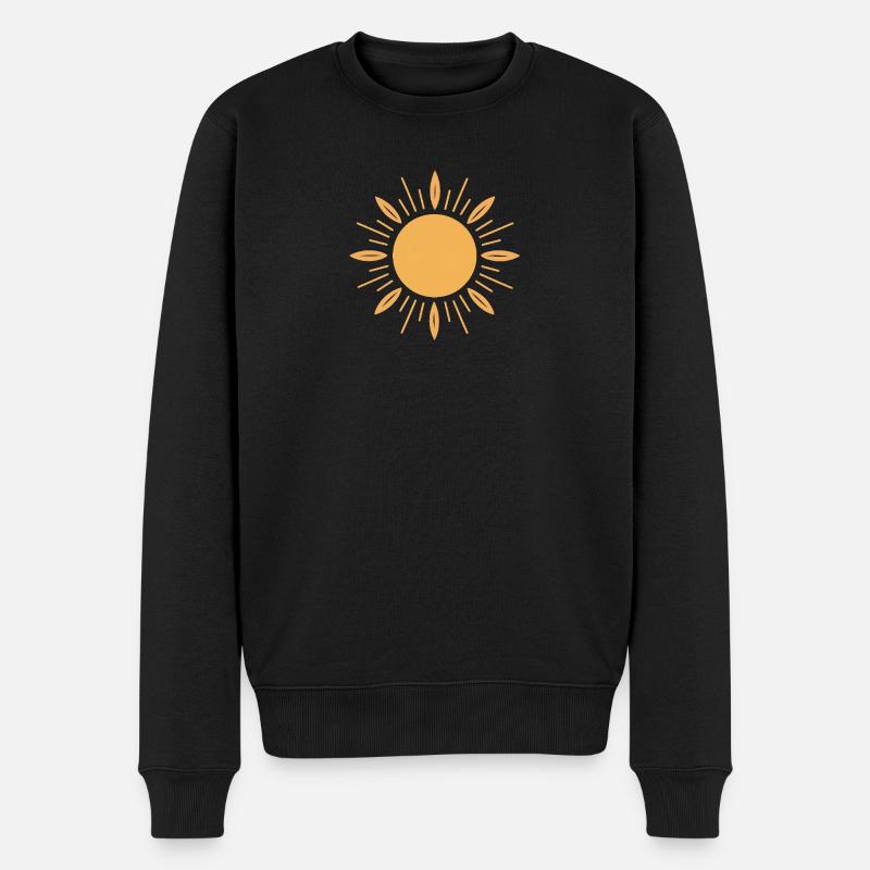 Sonnensymbol mit stilvollem Gold-Design - Männer Premium Bio Pullover - Schwarz