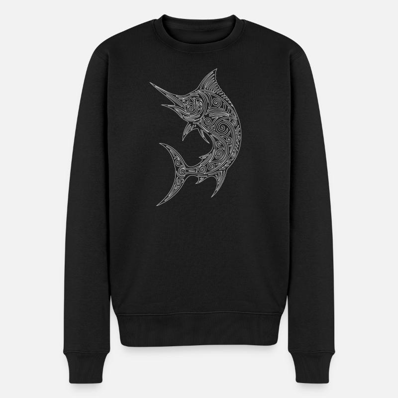 Tribal Marlin Bleu - Pull Premium bio Homme - noir