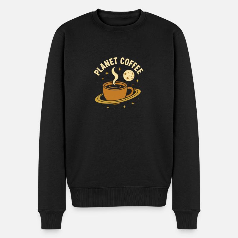 planet coffee - Männer Premium Bio Pullover - Schwarz