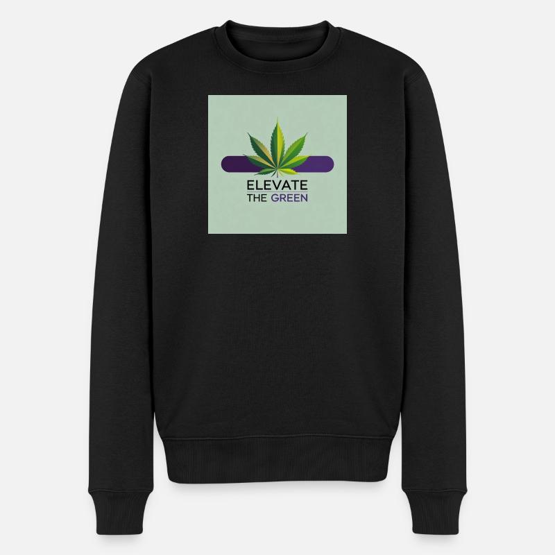 Elevate The Green Feuille de Cannabis - Pull Premium bio Homme - noir