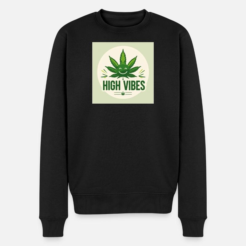 Joie verte à haute vibration - Pull Premium bio Homme - noir