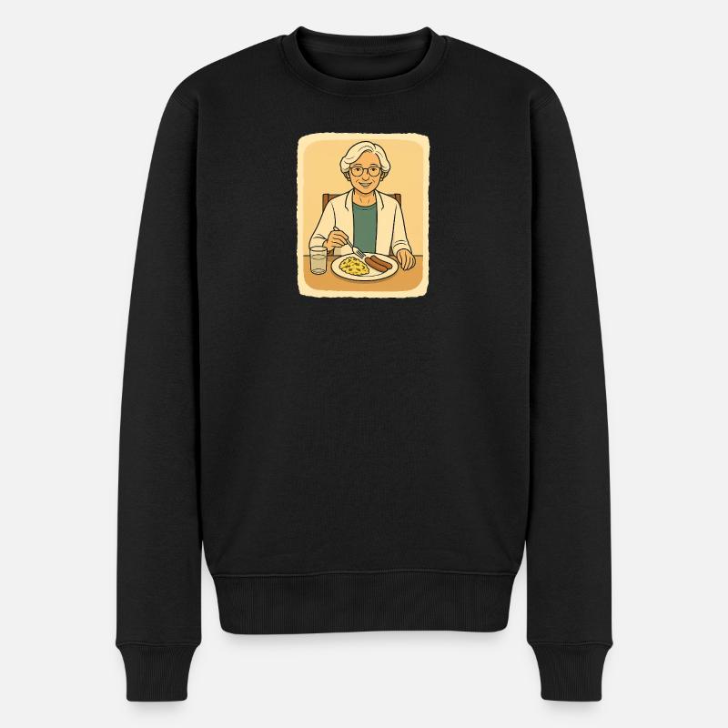 À la table du petit-déjeuner - Pull Premium bio Homme - noir