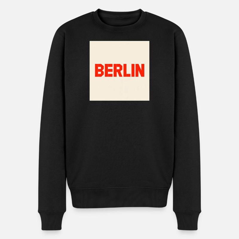 Berlin Fettdruck Blocktext - Männer Premium Bio Pullover - Schwarz