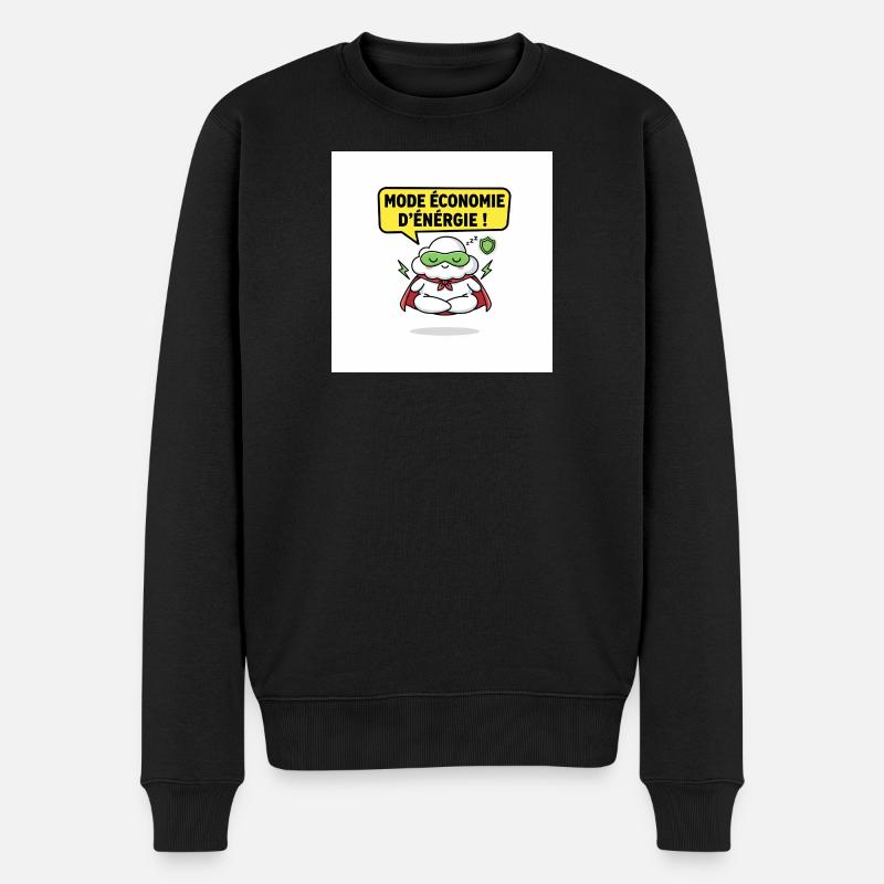 Superhero Cloud Energiesparmodus - Männer Premium Bio Pullover - Schwarz