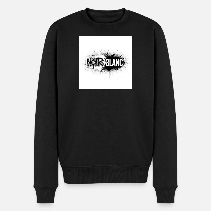Nordweißer Graffiti-Blitz - Männer Premium Bio Pullover - Schwarz