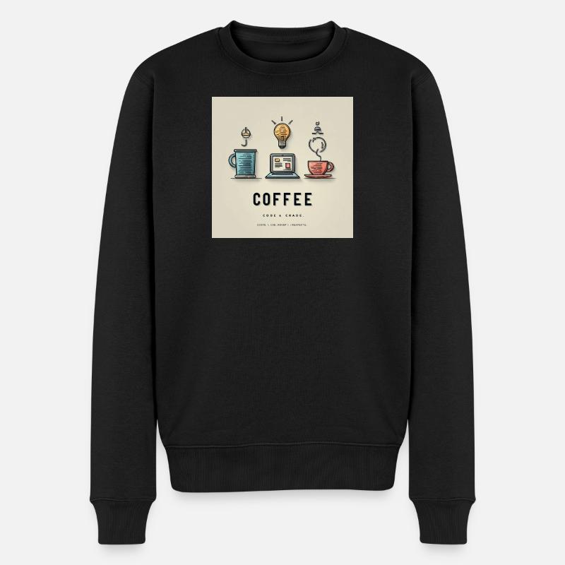Coffee Code Design - Men's Premium Organic Jumper - black