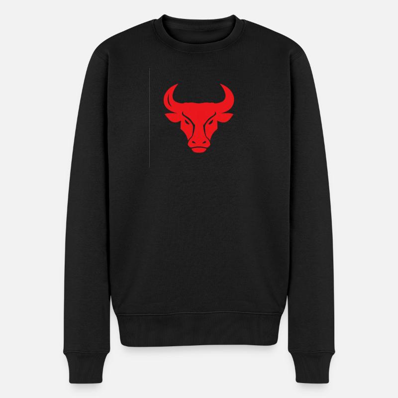 Bull Head Vector - Männer Premium Bio Pullover - Schwarz