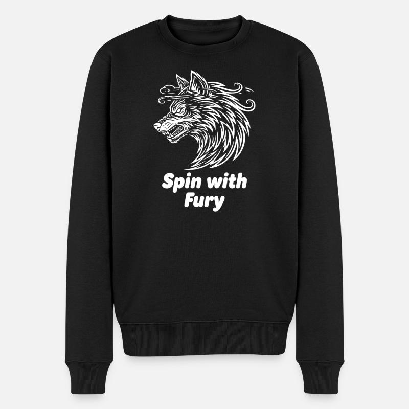 Wolfskopf Spin with Fury - Männer Premium Bio Pullover - Schwarz