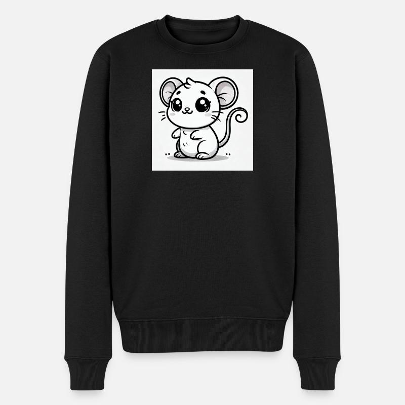 Souris Kawaii Noir Blanc - Pull Premium bio Homme - noir