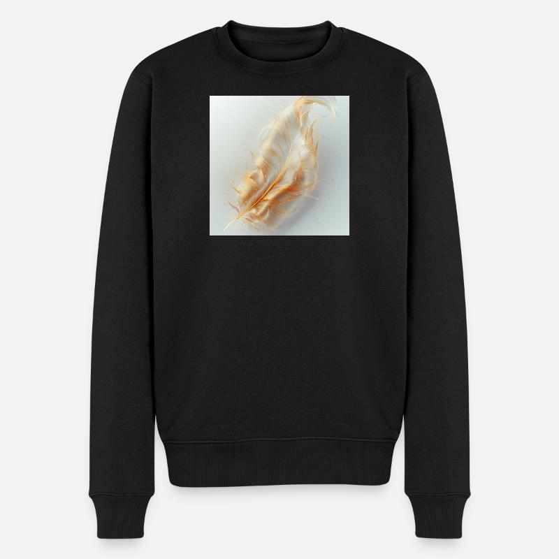 Ätherische Feder leuchtend – Symbol des Lichts - Männer Premium Bio Pullover - Schwarz