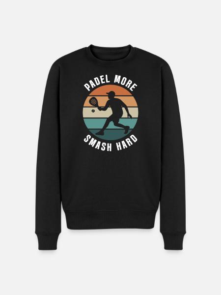 Padel Plus Smash Hard Retro Design - Pull Premium bio Homme - noir
