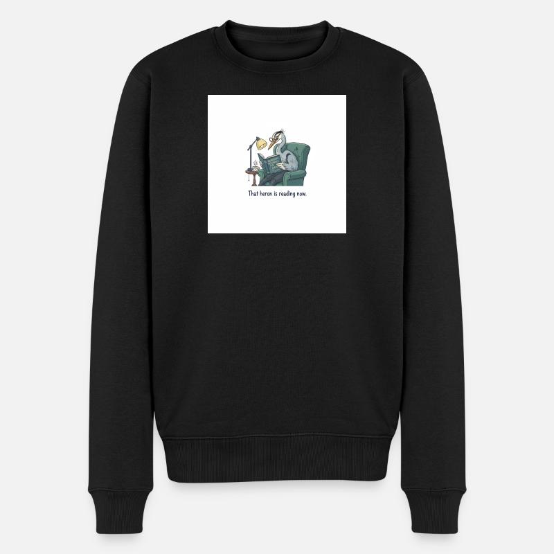 Lecture d’oiseau quantique dans le fauteuil - Pull Premium bio Homme - noir