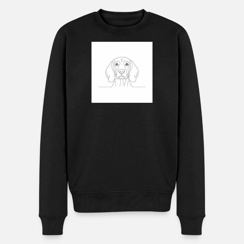 Beagle Linienporträt Kopf - Männer Premium Bio Pullover - Schwarz