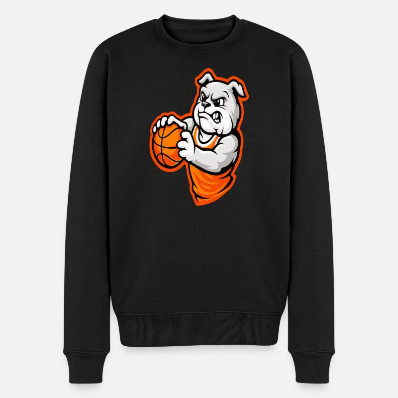 Power Basketball Bulldog-Maskottchen - Männer Premium Bio Pullover - Schwarz