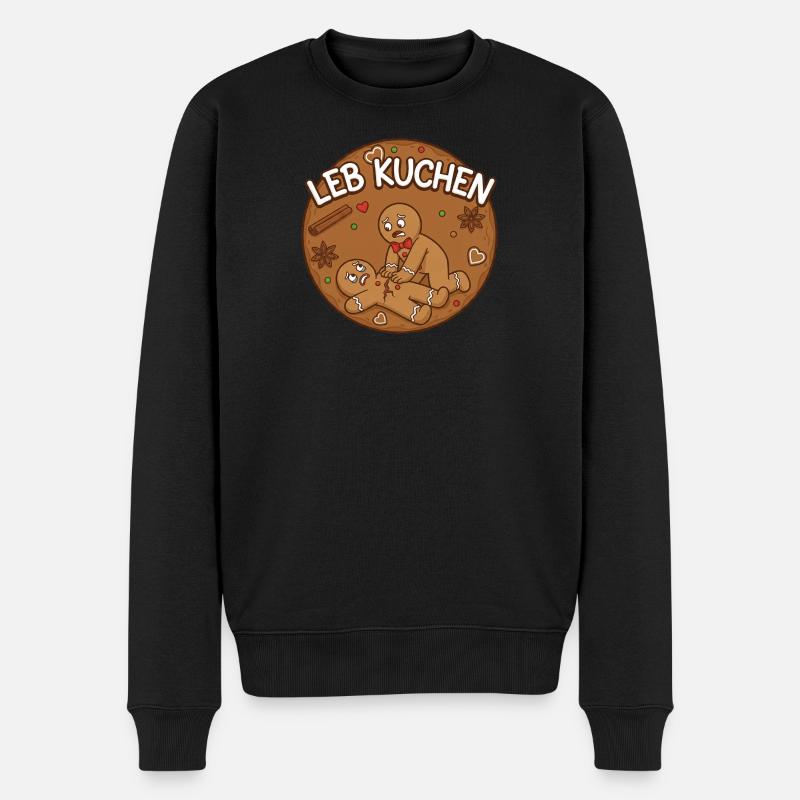 Lebkuchen Liebesrettung - Männer Premium Bio Pullover - Schwarz