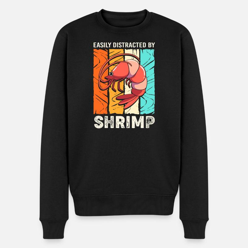Krabbe Languste Meeresfrüchte Shrimp - Männer Premium Bio Pullover - Schwarz