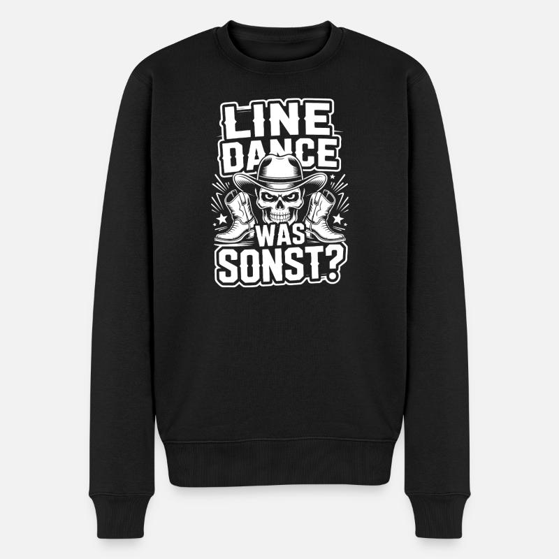 Cowboy en Ligne de Crâne - Pull Premium bio Homme - noir