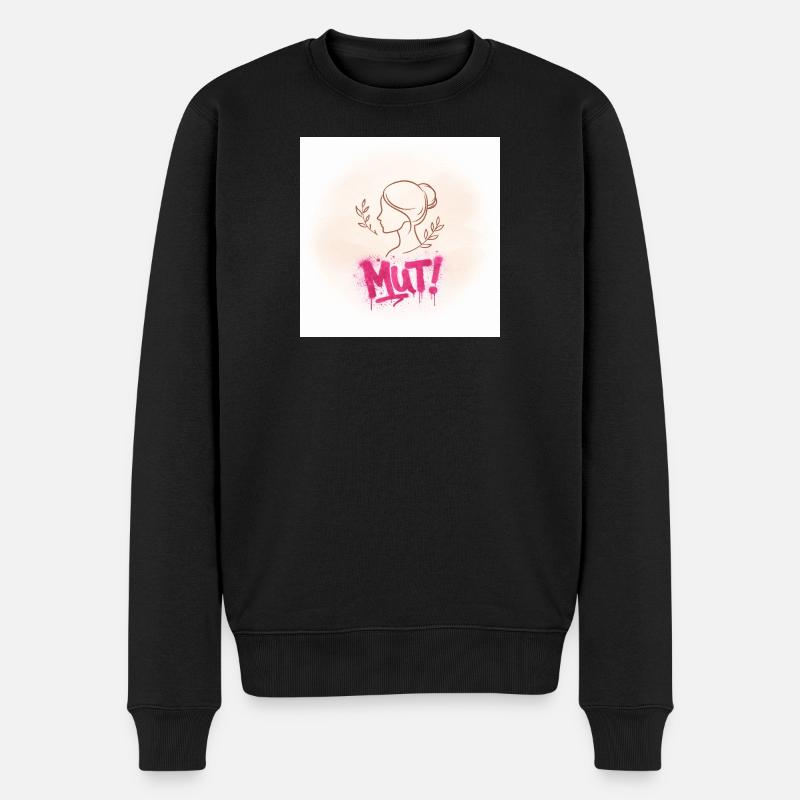 Courage ! Silhouette de femme graffite - Pull Premium bio Homme - noir
