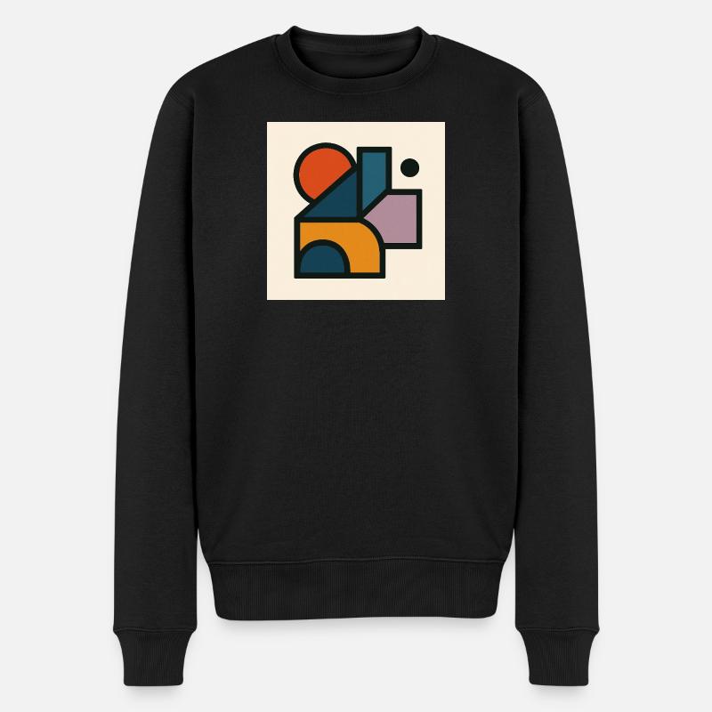 Kontrastierende geometrische Formen - Männer Premium Bio Pullover - Schwarz