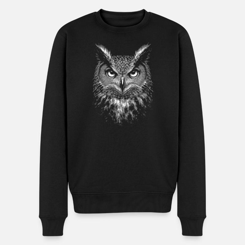 Hibou - Pull Premium bio Homme - noir