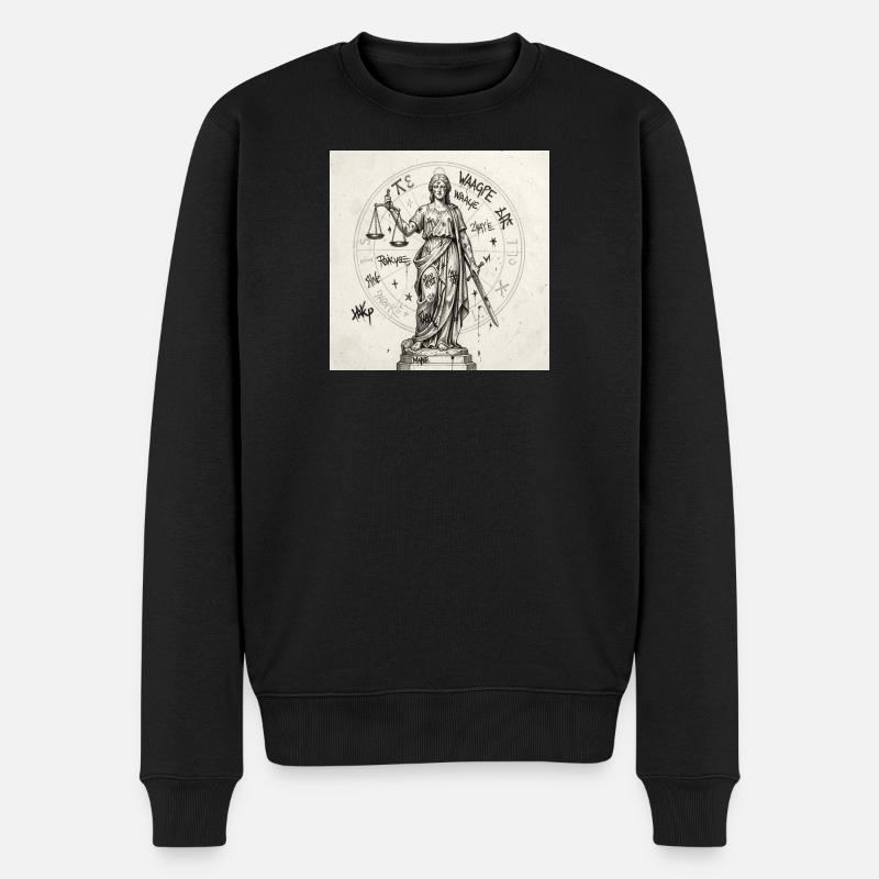 Sternzeichen Waage - Männer Premium Bio Pullover - Schwarz
