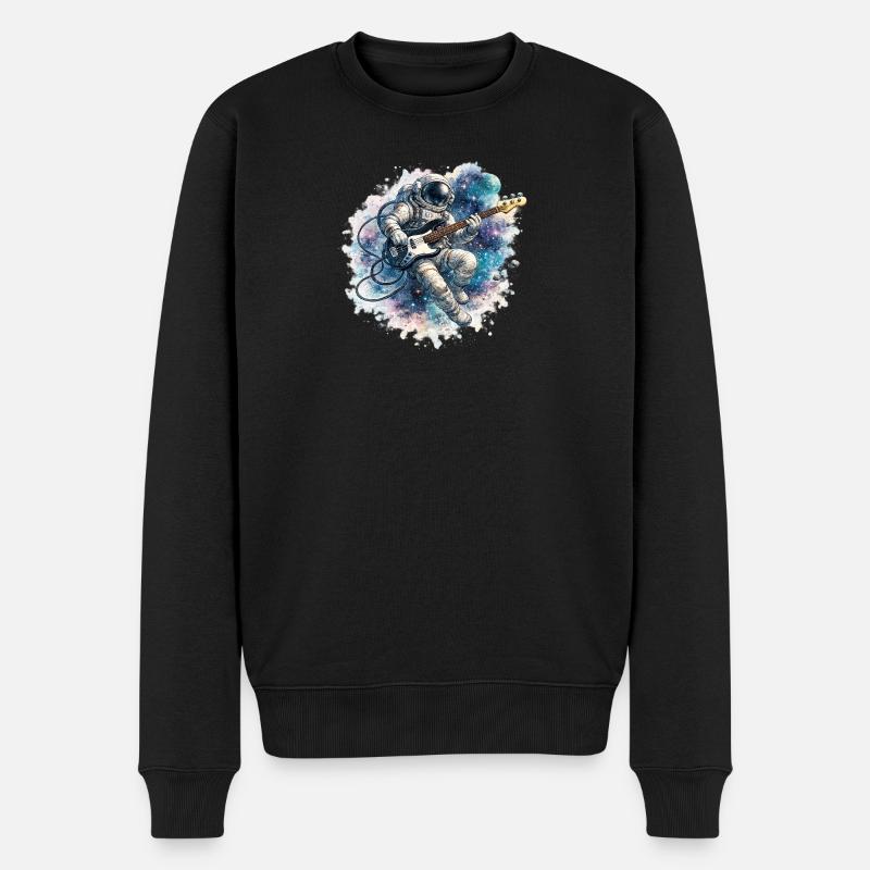 Astronaute spatial avec basse - Pull Premium bio Homme - noir