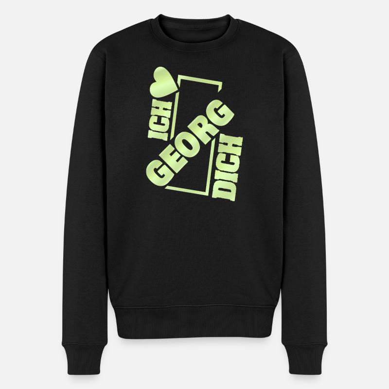 Liebe Georg - Männer Premium Bio Pullover - Schwarz