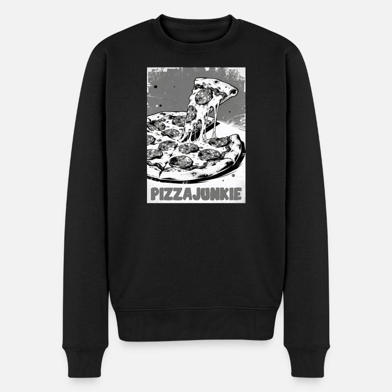 Graphique de tranche de Pizza Junkie - Pull Premium bio Homme - noir