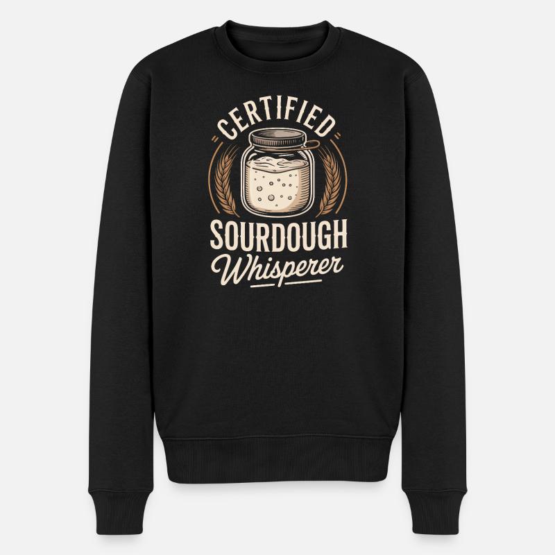 Zertifizierter Sauerteigflüsterer - Männer Premium Bio Pullover - Schwarz