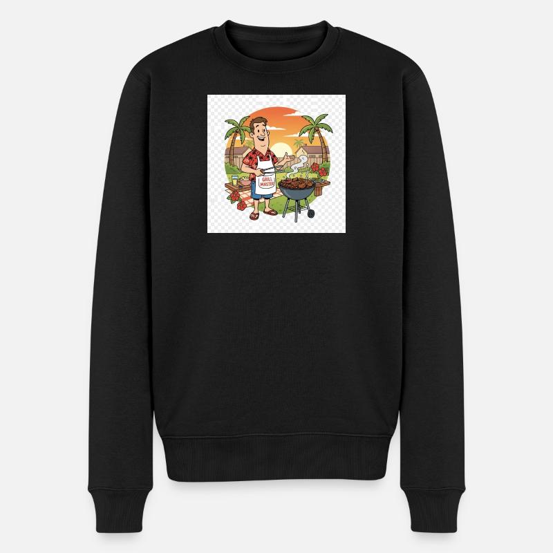 Grillmeister - Männer Premium Bio Pullover - Schwarz