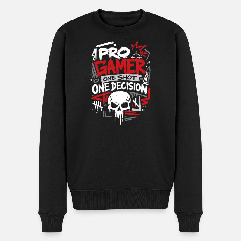 Aim Focus Destroy Gamer - Männer Premium Bio Pullover - Schwarz