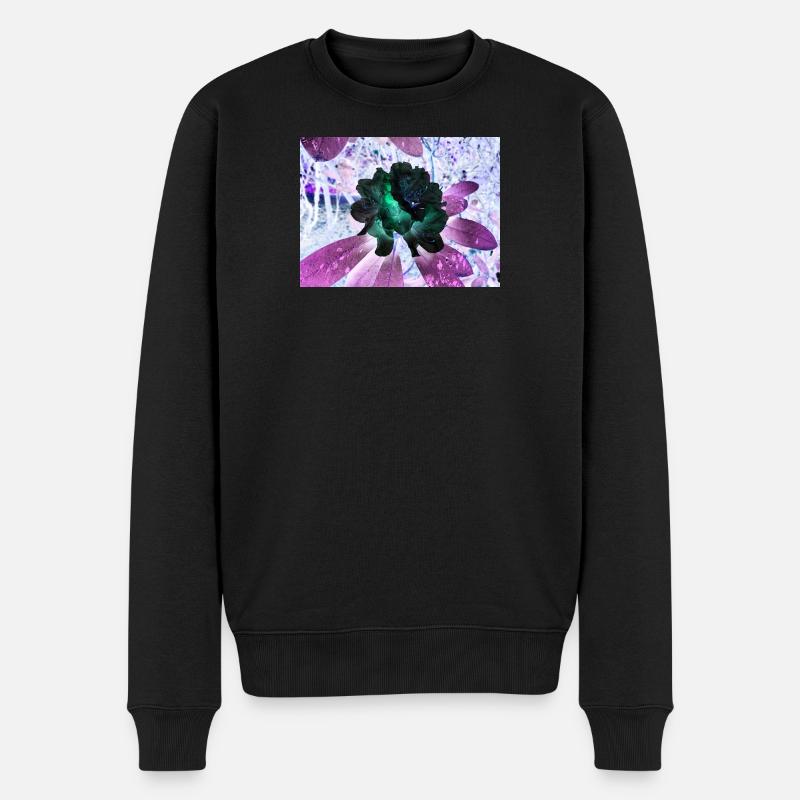 Neonblumen Hyperflora-Arrangement - Männer Premium Bio Pullover - Schwarz