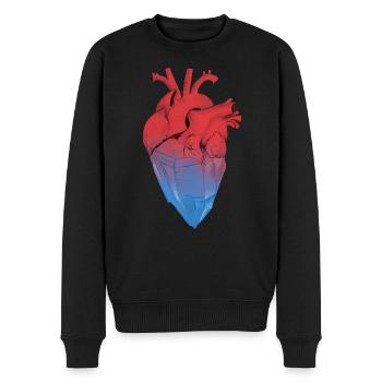 Crystallized heart - Men's Premium Organic Jumper - black - Front - Nico (187cm)