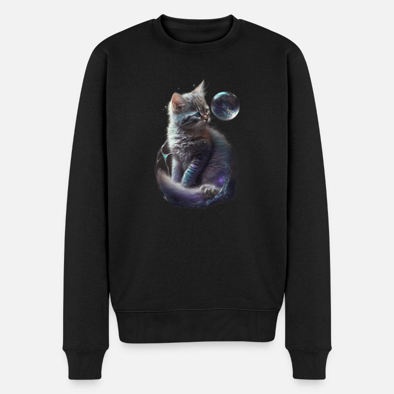 kitten Katze Animal - Männer Premium Bio Pullover - Schwarz