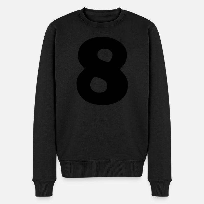 8 - Männer Premium Bio Pullover - Schwarz