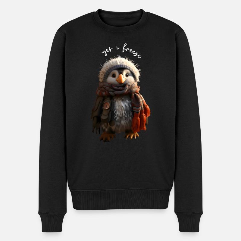 yes i freeze - Männer Premium Bio Pullover - Schwarz