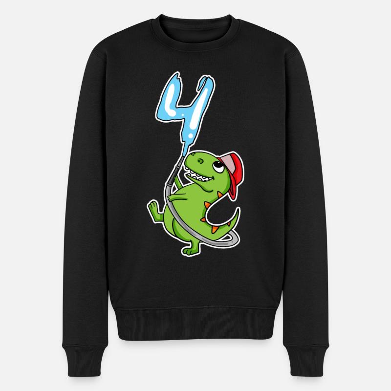 4e anniversaire dinosaure - Pull Premium bio Homme - noir