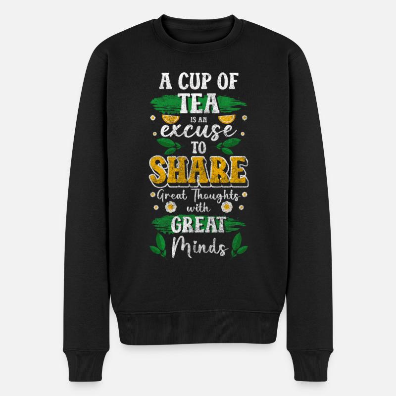 Tea Drinker Cozy Drink - Men's Premium Organic Jumper - black