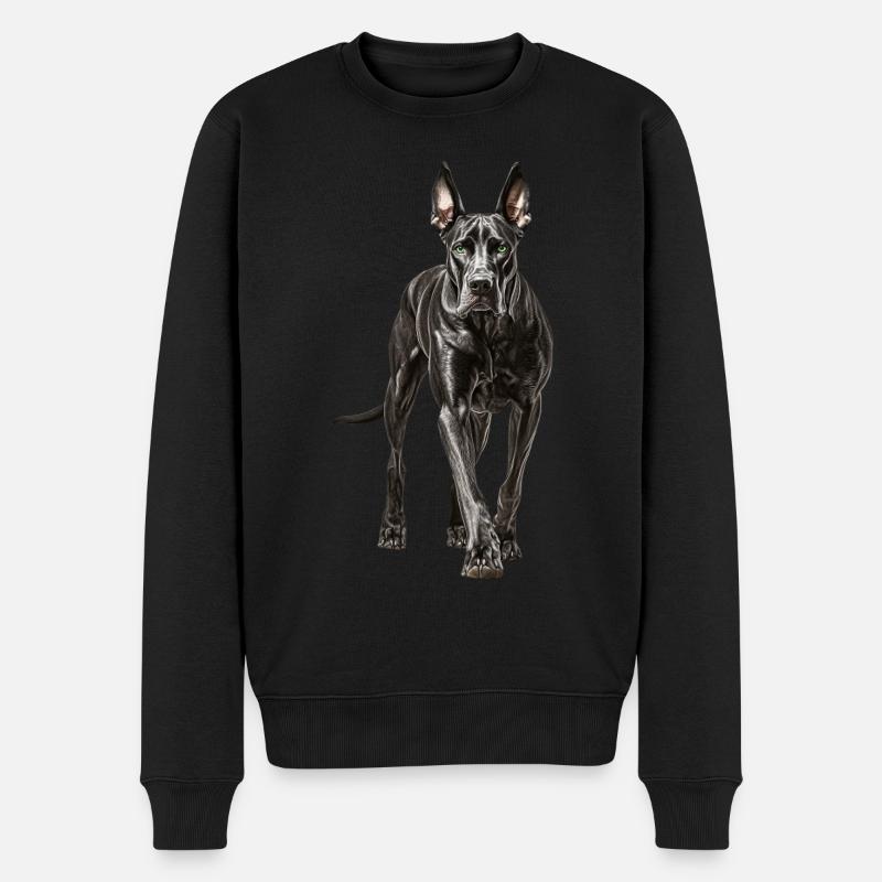 Deutsche Dogge - Männer Premium Bio Pullover - Schwarz