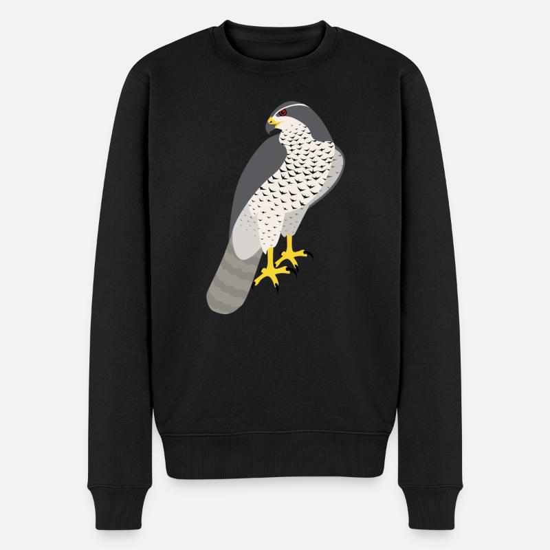 Habicht Goshawk Accipiter Gentilis - Männer Premium Bio Pullover - Schwarz