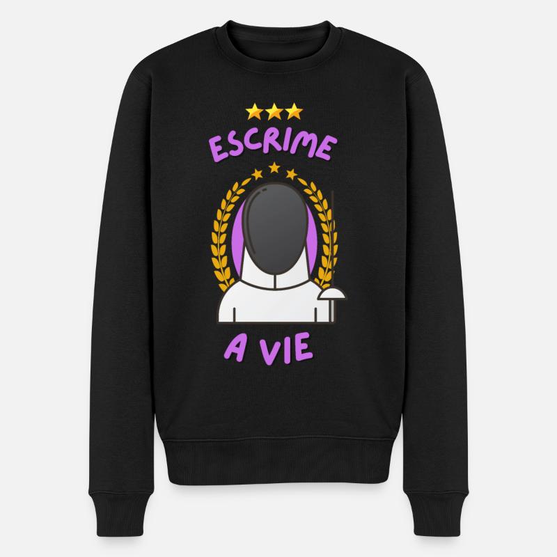 ESCRIME A VIE - Pull Premium bio Homme - noir