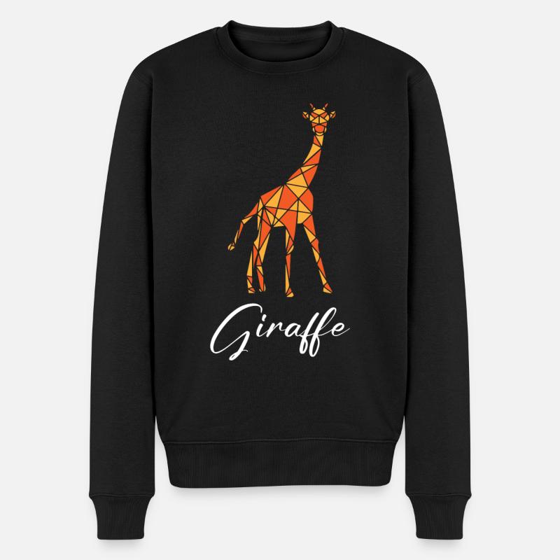 Giraffe Geometric - Männer Premium Bio Pullover - Schwarz